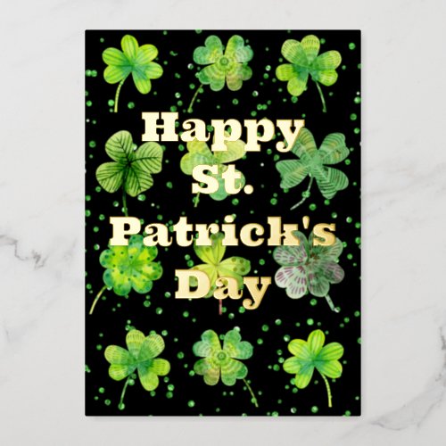Happy St Patricks Day Foil Holiday Card