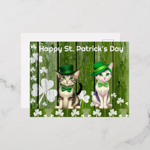 Happy St. Patrick's Day  Foil Holiday Postcard