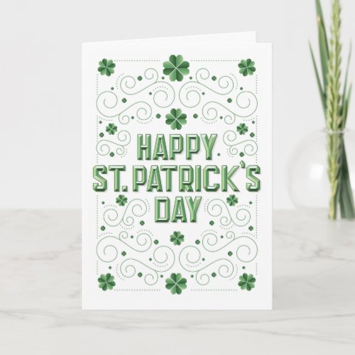 Happy St Patricks Day Folded Greeting Card