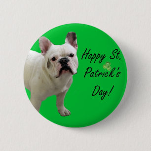 Happy St. Patrick's Day French Bulldog button