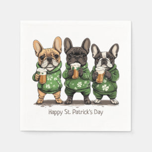 Happy St. Patrick's Day French Bulldogs Napkins