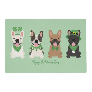 Happy St Patricks Day French Bulldogs Placemat