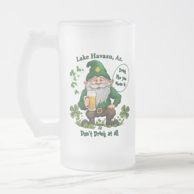 Happy St. Patrick's Day  Frosted Glass Beer Mug (Left)