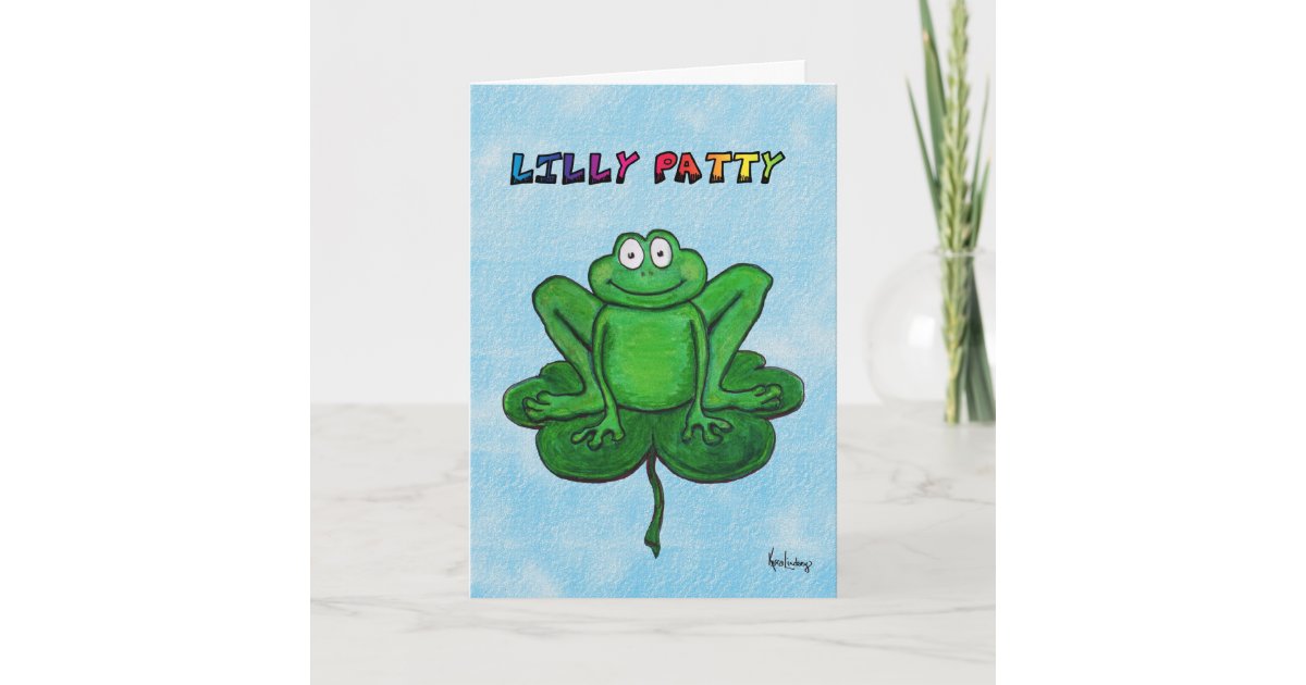 Happy St. Patrick's Day Funny Humor Frog Lilly Pad Card | Zazzle.com