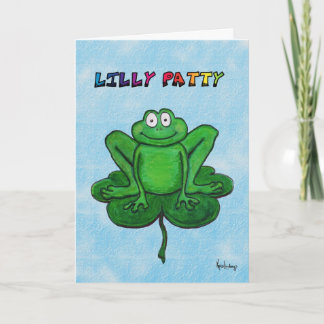 Happy St. Patrick's Day Funny Humor Frog Lilly Pad Card