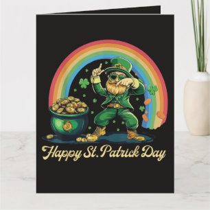 Happy St Patricks Day Funny Leprechaun Thank You Card