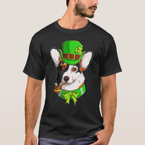 Happy St Patrick's Day Funy Saint Patricks Corgi D T-Shirt