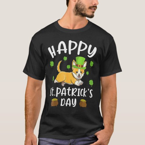 Happy St Patricks Day Funy Saint Patricks Corgi  T_Shirt