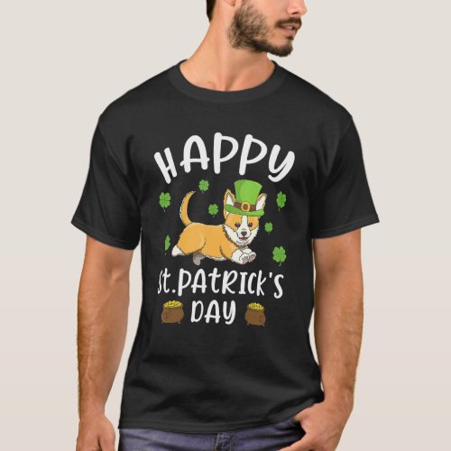 Happy St Patricks Day Funy Saint Patricks Corgi  T_Shirt