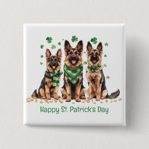 Happy St. Patrick's Day German Shepherd Dogs Button