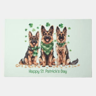 Happy St. Patrick's Day German Shepherd Dogs Doormat