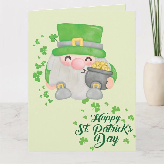 happy st patricks day gnome card (Front)