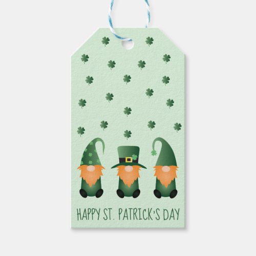 Happy St Patricks Day Gnome Pattern Gift Tags