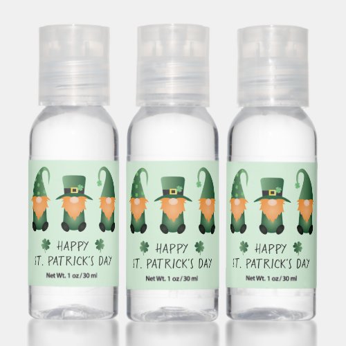 Happy St Patricks Day Gnomes Green Hand Sanitizer