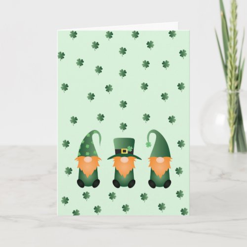 Happy St Patricks Day Gnomes Green Orange Card
