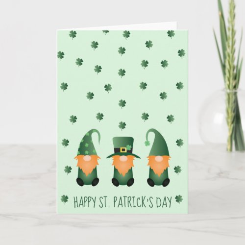 Happy St Patricks Day Gnomes Green Orange Card