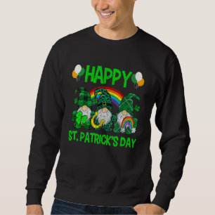 Happy St Patricks Day Gnomes Leopard Irish Shamroc Sweatshirt
