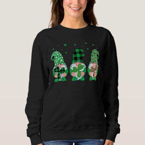 Happy St Patricks Day Gnomes Shamrock Graphic Men  Sweatshirt