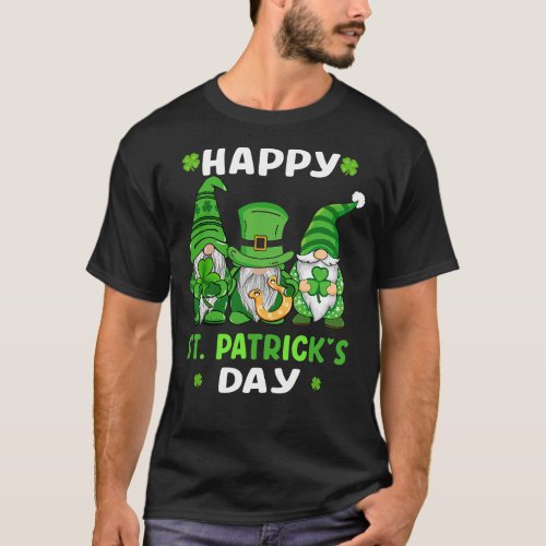 Happy St Patricks day gnomes Shamrock Lucky boys g T_Shirt