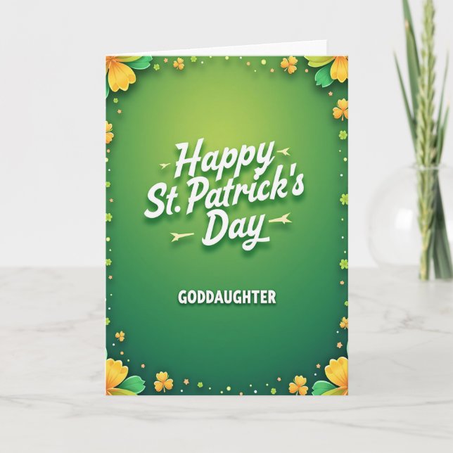 Happy St Patricks Day Goddaughter Card (Front)