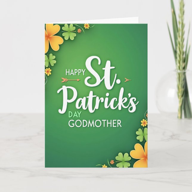 Happy St Patricks Day Godmother Card (Front)