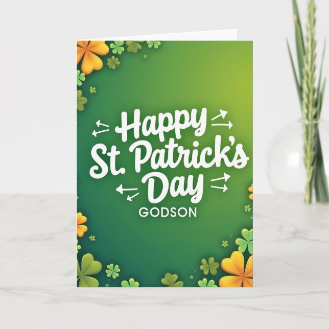 Happy St Patricks Day Godson Card (Front)