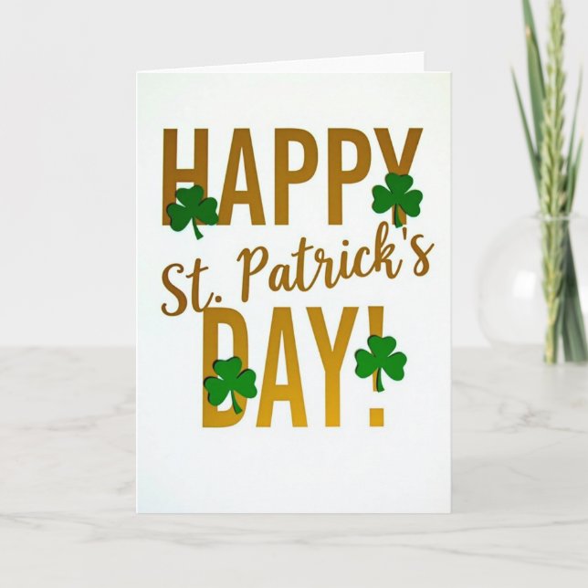 Happy St Patricks Day Gold Card (Front)
