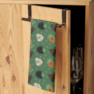 Happy St Patricks Day Goldendoodle Dogs Kitchen Towel