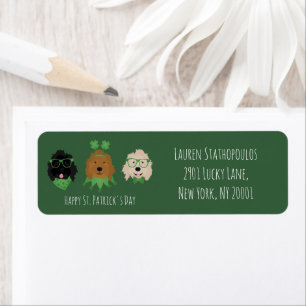 Happy St Patricks Day Goldendoodle Dogs Label