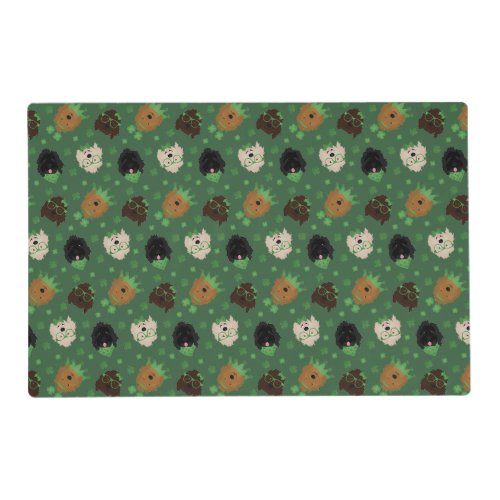 Happy St Patricks Day Goldendoodle Dogs Placemat