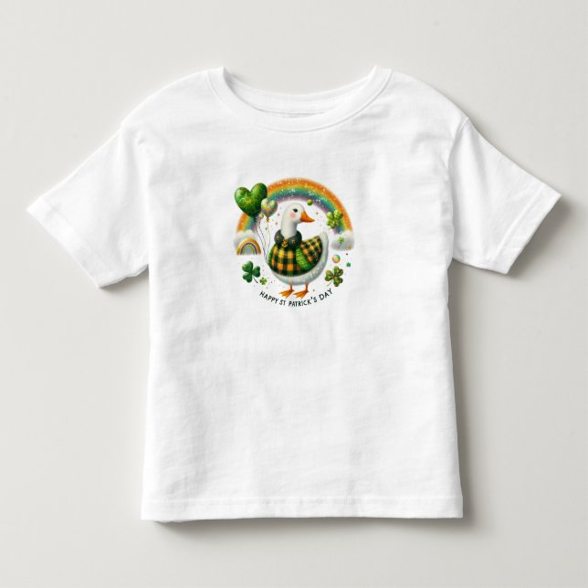 Happy St. Patrick's Day Goose Toddler T-shirt (Front)