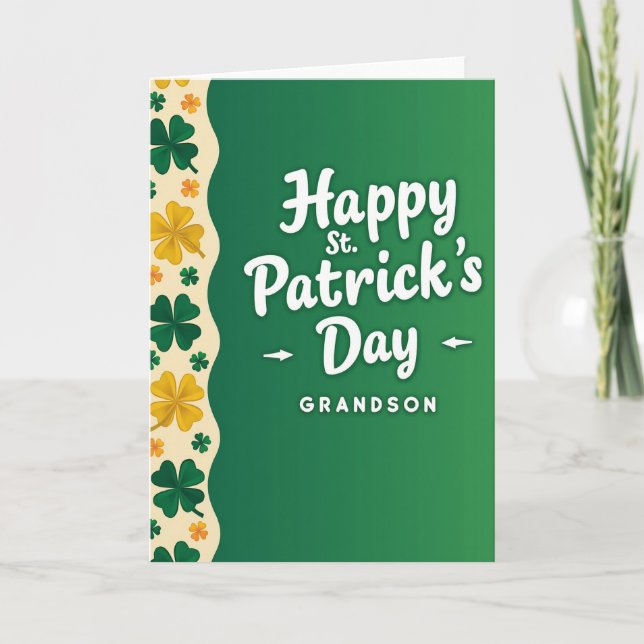Happy St Patricks Day Grandson Card (Front)