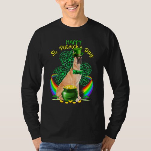 Happy St Patricks Day Great Dane Leprechaun Hat Sh T_Shirt