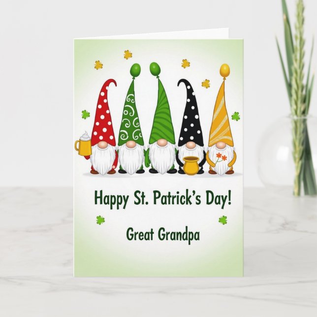 Happy St Patricks Day Great Grandpa Card (Front)