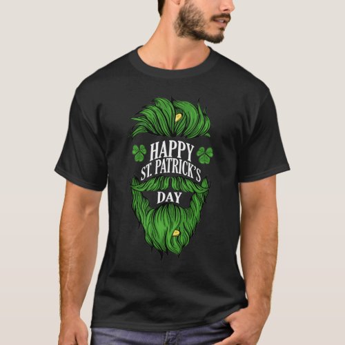 Happy St Patricks Day  Green Beard Typography T_Shirt