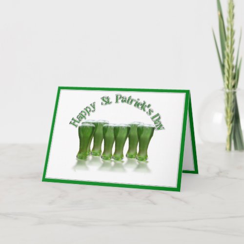 Happy St Patricks Day Green Beer Card
