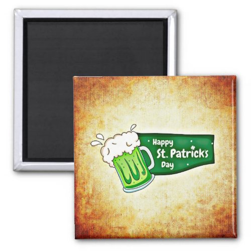 Happy St Patricks Day Green Beer Magnet