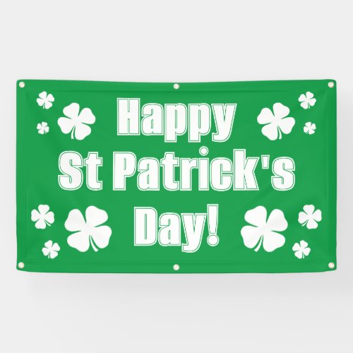 Happy St Patricks day green party banner