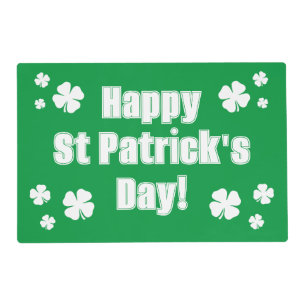 Happy St Patrick's Day green party placemats