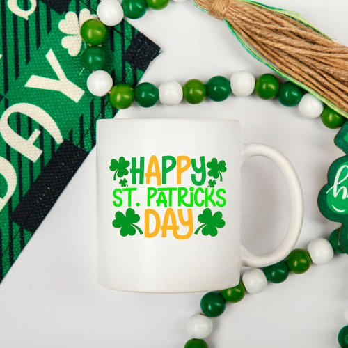 Happy St Patricks Day Green Shamrock Coffee Mug