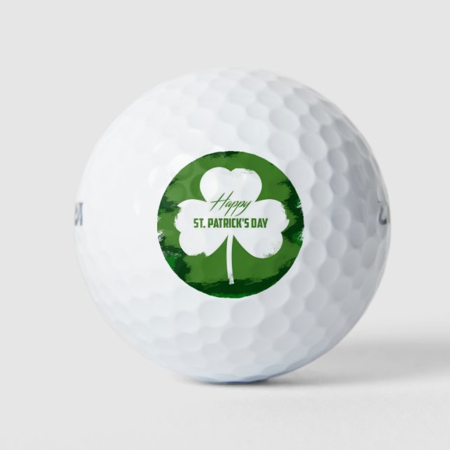 Happy St Patricks Day Green Shamrock | Holidays Golf Balls (Front)