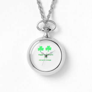 Happy St. Patrick's day green shamrock leaf add na Watch