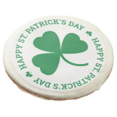 Happy St. Patrick's Day Green Shamrock Leaf Sugar Cookie (Angled)