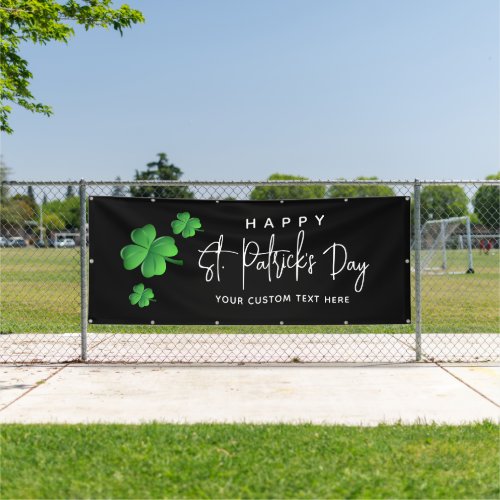 Happy St Patricks Day Green Shamrock Party Outdoor Banner