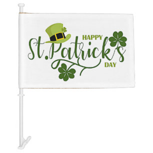Happy St. Patrick's Day greeting Car Flag