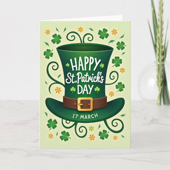 Happy St Patricks Day Hat Card (Front)