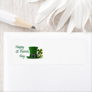 Happy St. Patrick's Day hat return address label