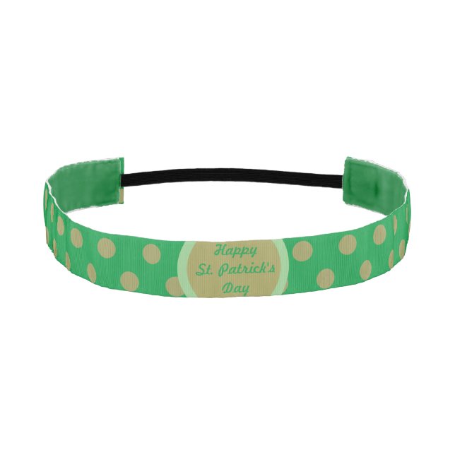 Happy St. Patrick's Day Headband (Green & Gold) (Front)
