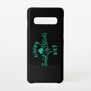 Happy St Patricks Day Heartbeat pulse Shamrock Samsung Galaxy S10 Case