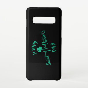 Happy St Patricks Day Heartbeat pulse Shamrock Samsung Galaxy S10 Case